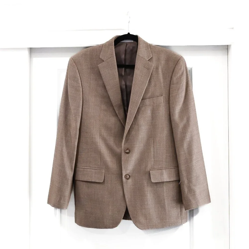 Lauren Ralph Lauren Black Label Size 40R Linen Neutral Tan Academic Blazer